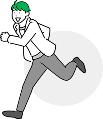 走り出す若い男性のイラスト